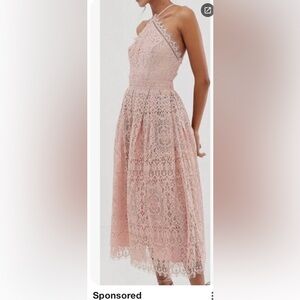 ASOS Backless Lace Dress in Blush